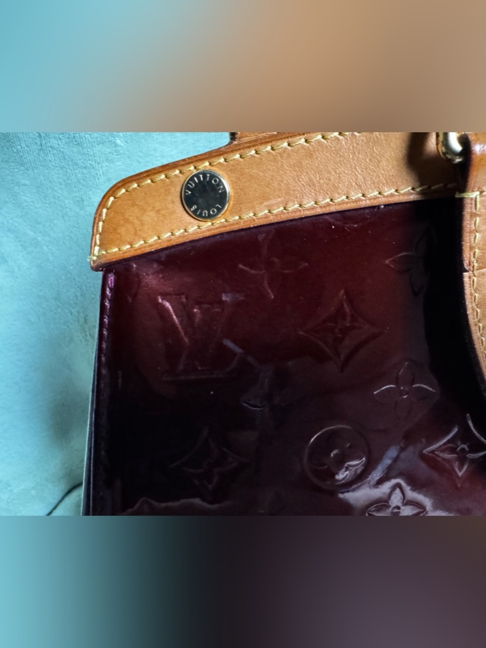 Louis Vuitton Brea MM Vernis Amarante Patent Leather Satchel Bag w/ Strap Auth - Picture 3 of 16